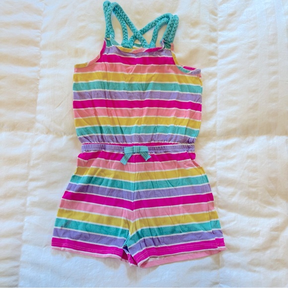 4/$20 Tommy Bahama Rainbow Striped Romper- Small(5-6) - Picture 1 of 5